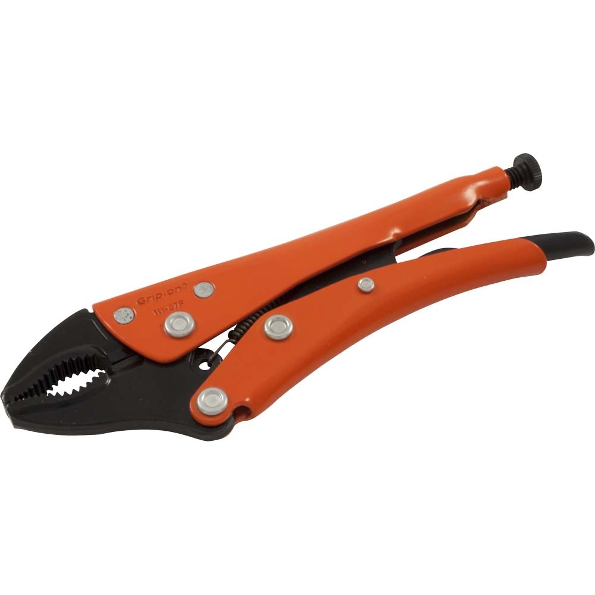 Grip-on, 5in. Locking Pliers, 1-1/8in. Jaw Opening, Curved Jaws, Pieces (qty.) 1 Material Alloy Steel, Jaw Capacity 1.26 in, Model# 111-05